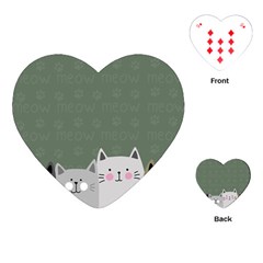 Cute Cats Playing Cards Single Design (heart) by Valentinaart