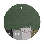 Cute Cats Round Ornament (Two Sides) Front