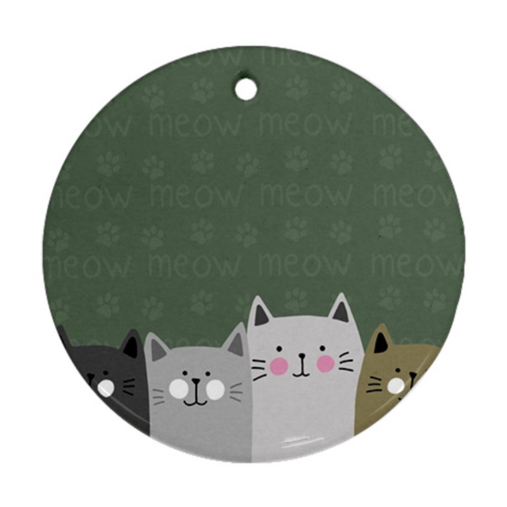 Cute Cats Round Ornament (Two Sides)