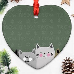 Cute Cats Heart Ornament (two Sides) by Valentinaart