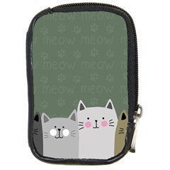 Cute Cats Compact Camera Leather Case by Valentinaart