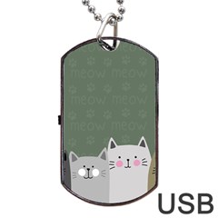 Cute Cats Dog Tag Usb Flash (two Sides) by Valentinaart