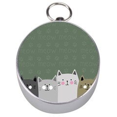 Cute Cats Silver Compasses by Valentinaart