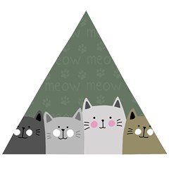 Cute Cats Wooden Puzzle Triangle by Valentinaart