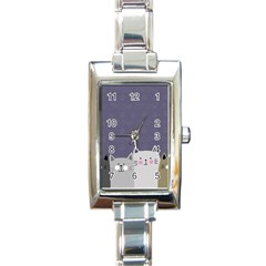 Cute Cats Rectangle Italian Charm Watch by Valentinaart