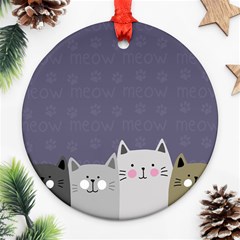 Cute Cats Ornament (round) by Valentinaart