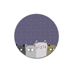 Cute Cats Magnet 3  (round) by Valentinaart