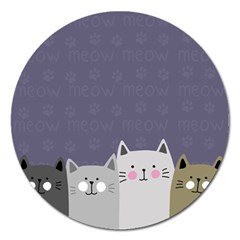 Cute Cats Magnet 5  (round) by Valentinaart