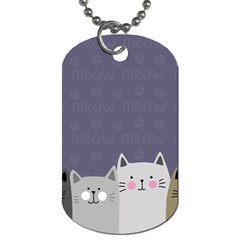 Cute Cats Dog Tag (one Side) by Valentinaart