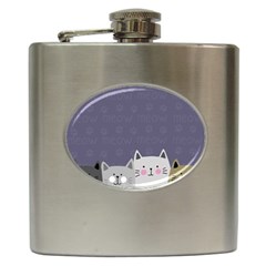 Cute Cats Hip Flask (6 Oz) by Valentinaart