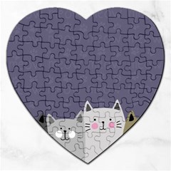 Cute Cats Jigsaw Puzzle (heart) by Valentinaart