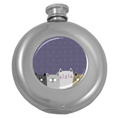 Cute Cats Round Hip Flask (5 Oz) by Valentinaart