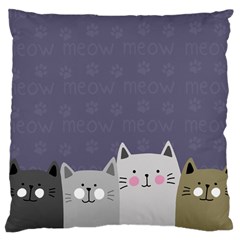 Cute Cats Large Cushion Case (two Sides) by Valentinaart