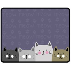 Cute Cats Double Sided Fleece Blanket (medium)  by Valentinaart