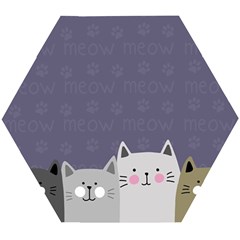 Cute Cats Wooden Puzzle Hexagon