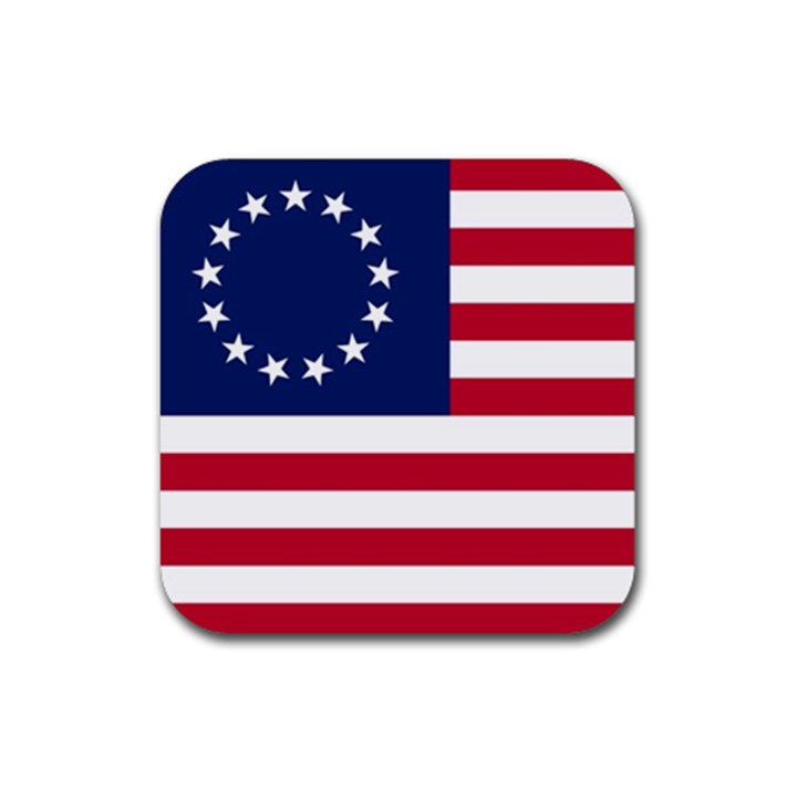 Betsy Ross flag Rubber Coaster (Square) 