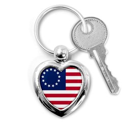 Betsy Ross Flag Key Chain (heart) by Valentinaart