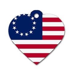 Betsy Ross Flag Dog Tag Heart (one Side) by Valentinaart