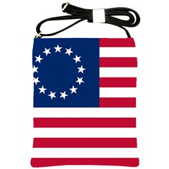 Betsy Ross Flag Shoulder Sling Bag by Valentinaart