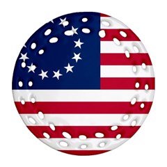 Betsy Ross Flag Round Filigree Ornament (two Sides) by Valentinaart