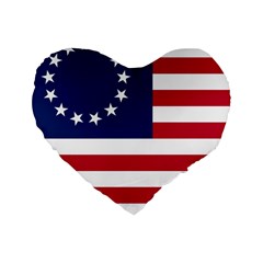 Betsy Ross Flag Standard 16  Premium Heart Shape Cushions by Valentinaart