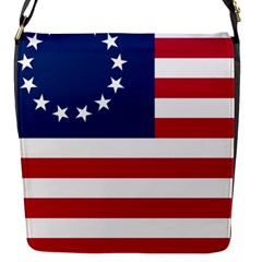 Betsy Ross Flag Flap Closure Messenger Bag (s) by Valentinaart