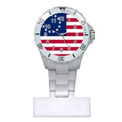 Betsy Ross Flag Plastic Nurses Watch by Valentinaart