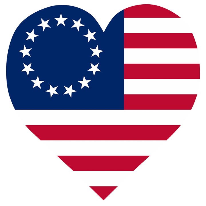 Betsy Ross flag Wooden Puzzle Heart