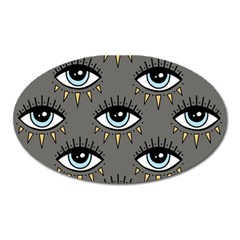 Eyes Pattern Oval Magnet by Valentinaart