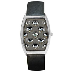 Eyes Pattern Barrel Style Metal Watch by Valentinaart