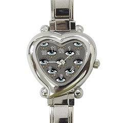 Eyes Pattern Heart Italian Charm Watch by Valentinaart