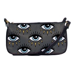 Eyes Pattern Shoulder Clutch Bag by Valentinaart