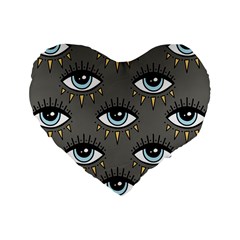 Eyes Pattern Standard 16  Premium Heart Shape Cushions