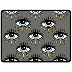 Eyes Pattern Double Sided Fleece Blanket (large)  by Valentinaart