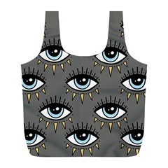 Eyes Pattern Full Print Recycle Bag (l) by Valentinaart