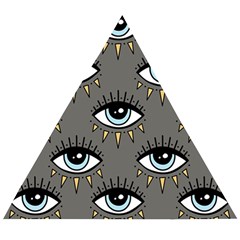 Eyes Pattern Wooden Puzzle Triangle by Valentinaart