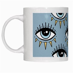 Eyes Pattern White Mugs by Valentinaart