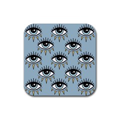 Eyes Pattern Rubber Coaster (square)  by Valentinaart