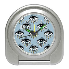 Eyes Pattern Travel Alarm Clock by Valentinaart