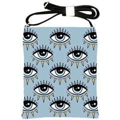 Eyes Pattern Shoulder Sling Bag by Valentinaart