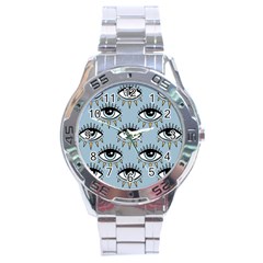 Eyes Pattern Stainless Steel Analogue Watch by Valentinaart