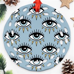 Eyes Pattern Round Filigree Ornament (two Sides)