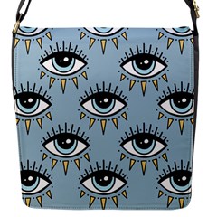 Eyes Pattern Flap Closure Messenger Bag (s) by Valentinaart