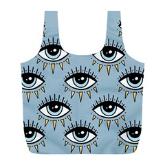 Eyes Pattern Full Print Recycle Bag (l) by Valentinaart