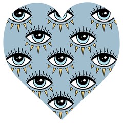 Eyes Pattern Wooden Puzzle Heart by Valentinaart