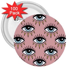 Eyes Pattern 3  Buttons (100 Pack)  by Valentinaart