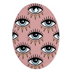 Eyes Pattern Oval Ornament (two Sides) by Valentinaart