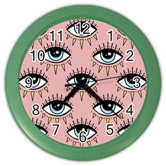 Eyes Pattern Color Wall Clock by Valentinaart