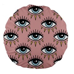 Eyes Pattern Large 18  Premium Round Cushions