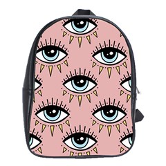 Eyes Pattern School Bag (xl) by Valentinaart